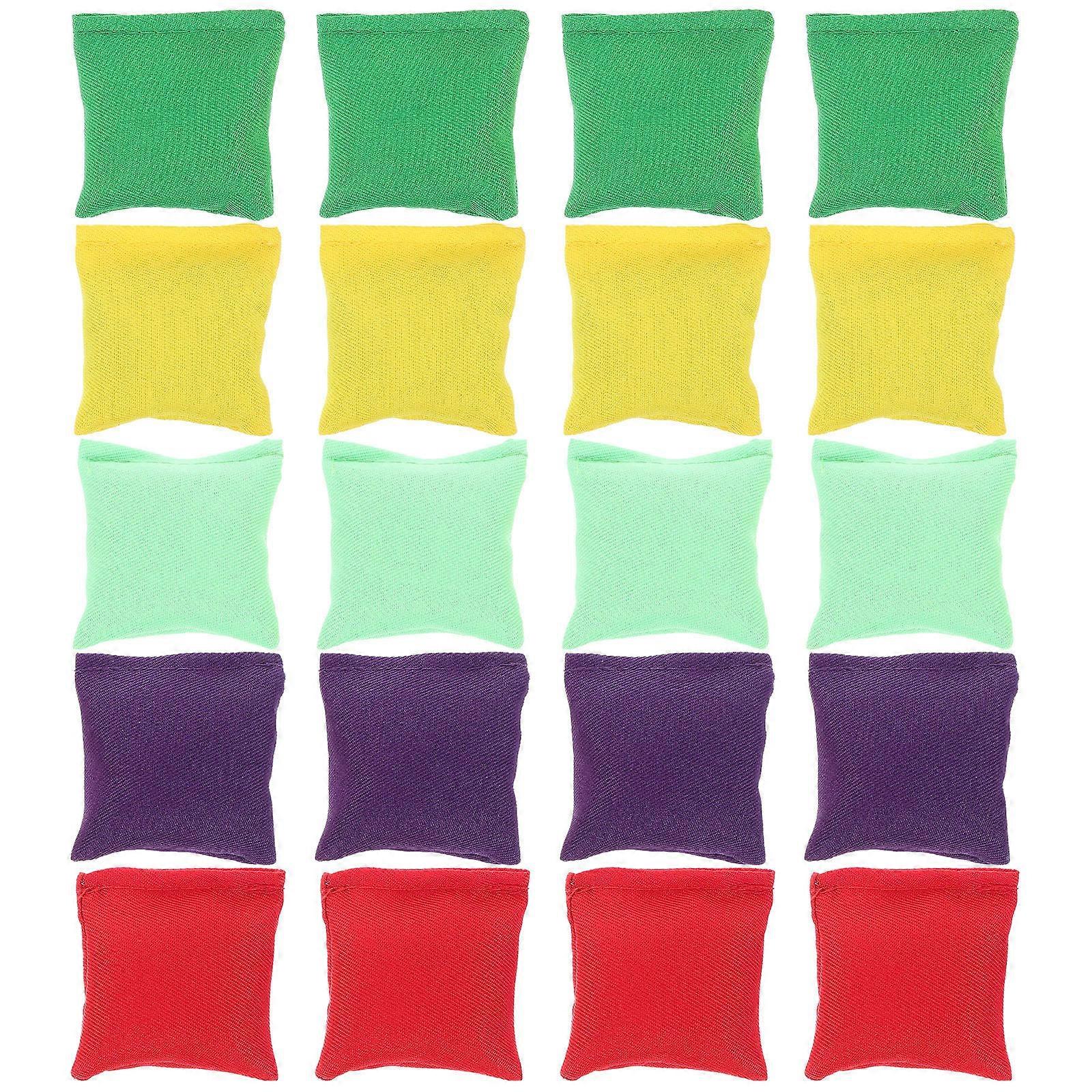 Kids Bean Bag Toss Game Small Square Bean Bags Classroom Games Assorted Color 20Pcs