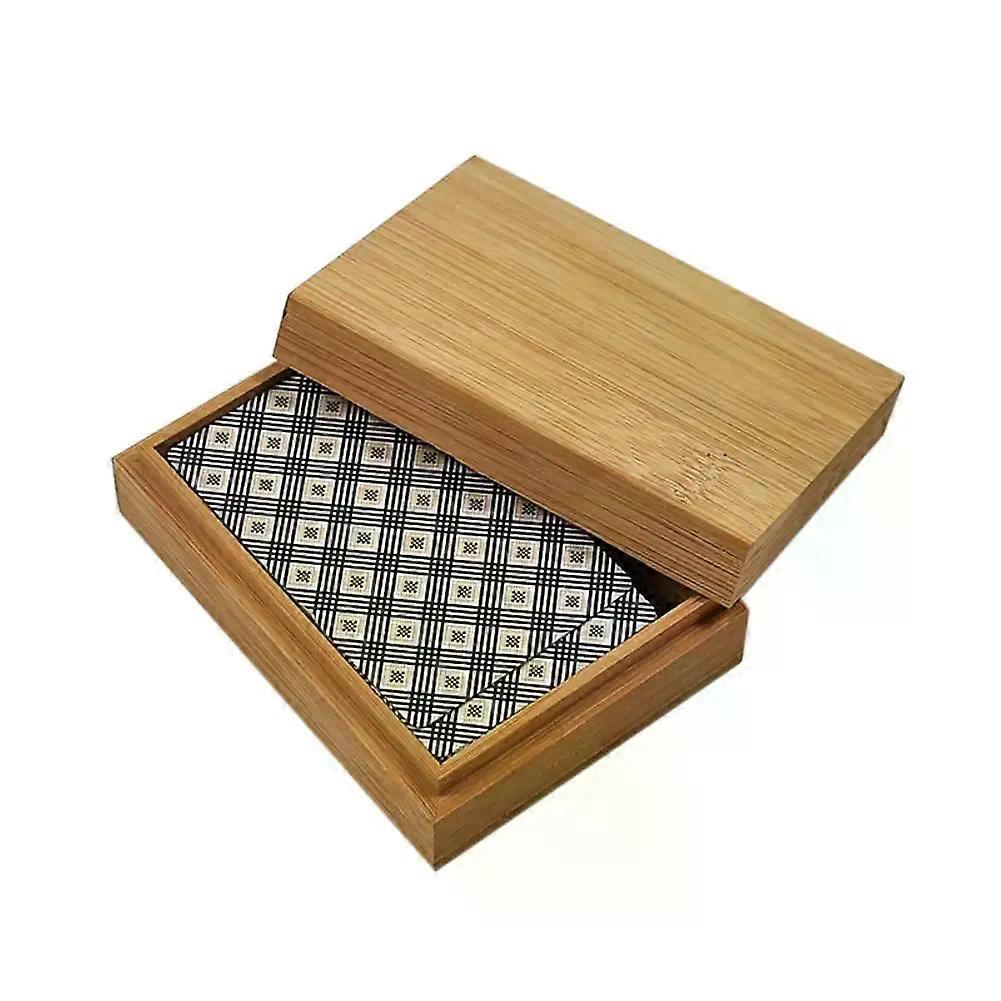 Bamboo Cards Storage Box Desktop Wooden Poker Playing Card Box Case for Tarots Playing Games Table Board Deck Game