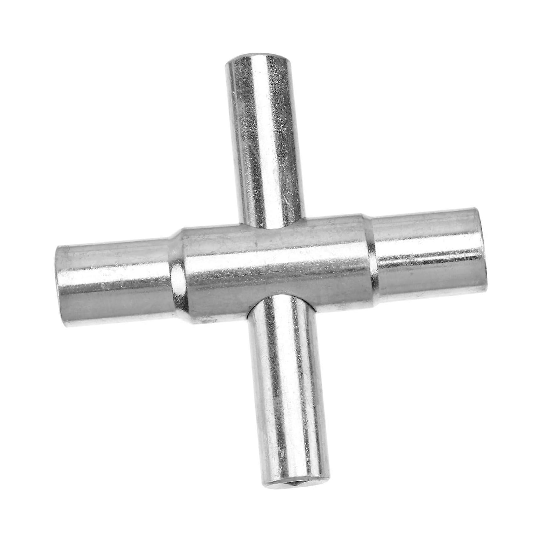 Silver Faucet Wrench Manual Bathroom Spanner Tool for Cross Water Tap Installation, Plumbing Home Use, Durable Design
