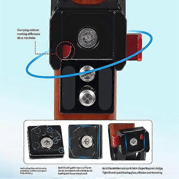Universal photography quick release upper carrying handle wooden handle grip 1/4 Ale positioning E.