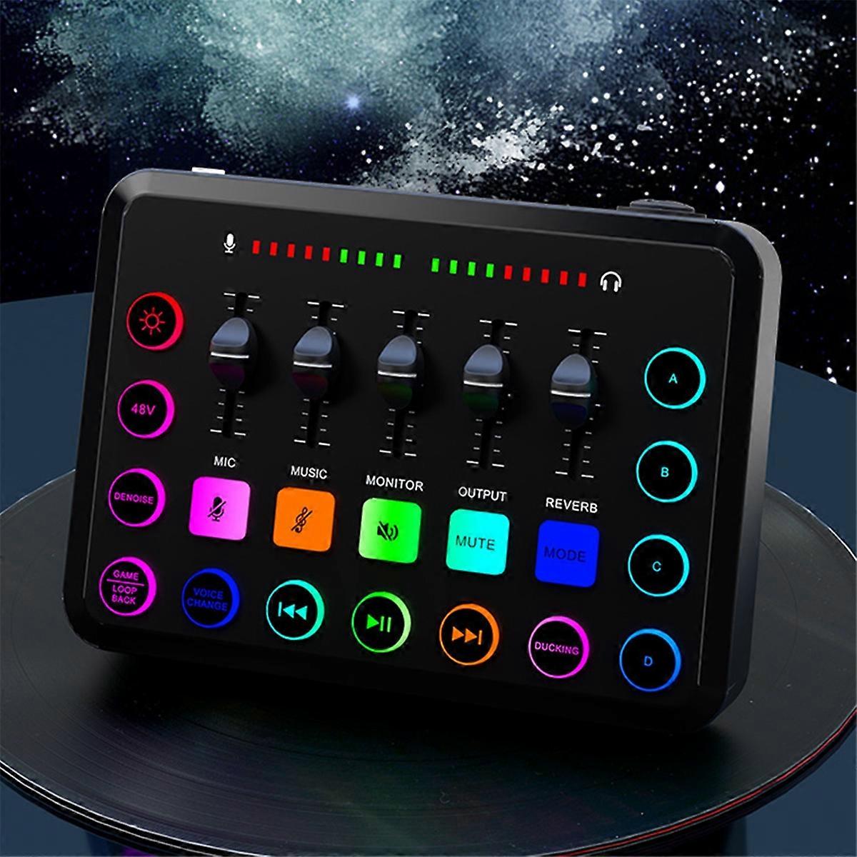 48v Live Sound Card F11 Streaming Set 5-Channel Mixer Sound Card