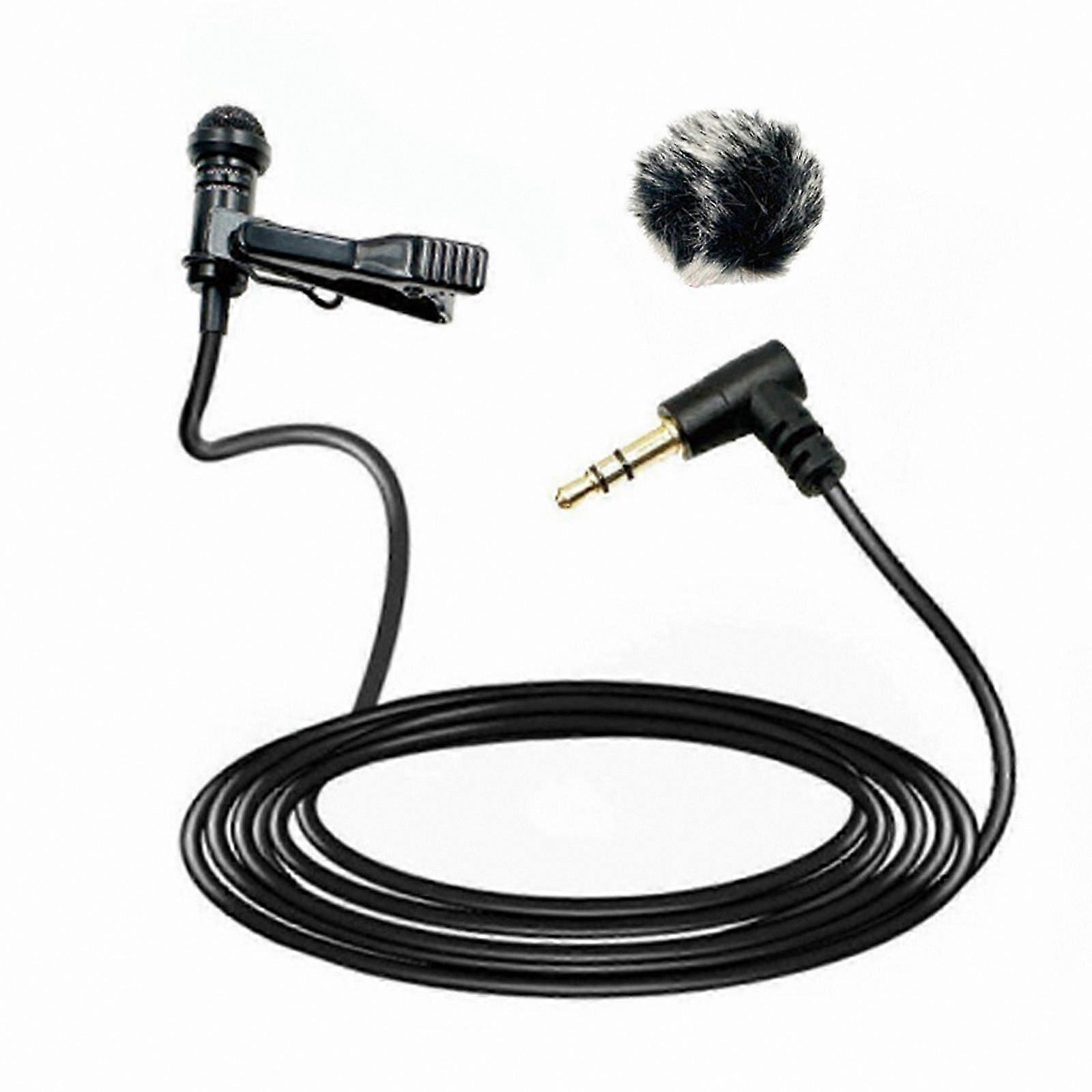 Omnidirectional Lavalier Microphone with Long Cable for Presentations Lectures Wireless Connection Included