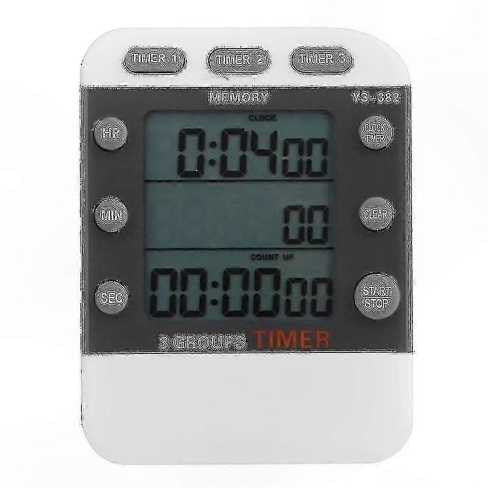 Three-Channel Countdown Timer Stopwatch for Experiments and Kitchen Use