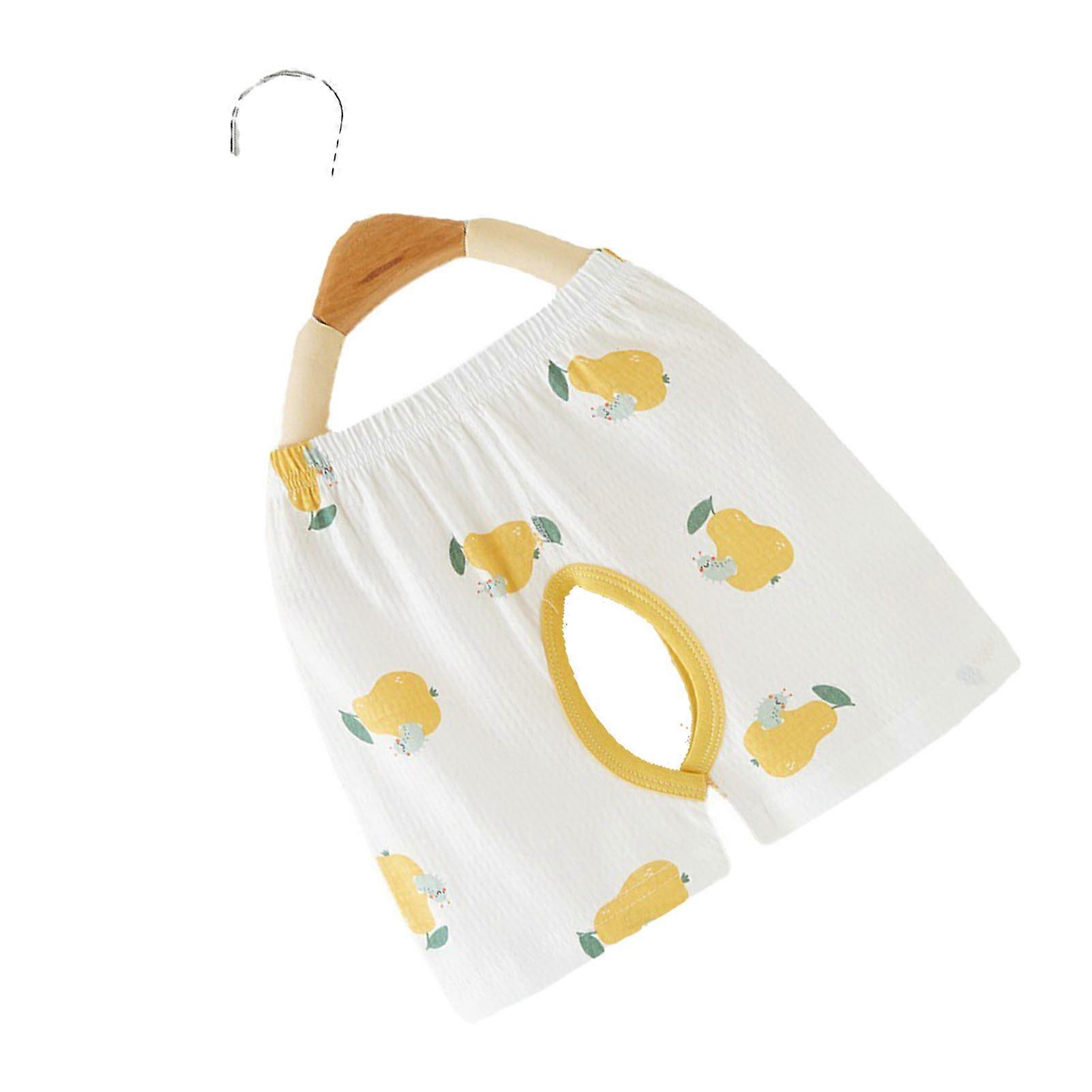 Baby Open Crotch Shorts Fruit Pattern Pure Cotton S 31.5in Breathable