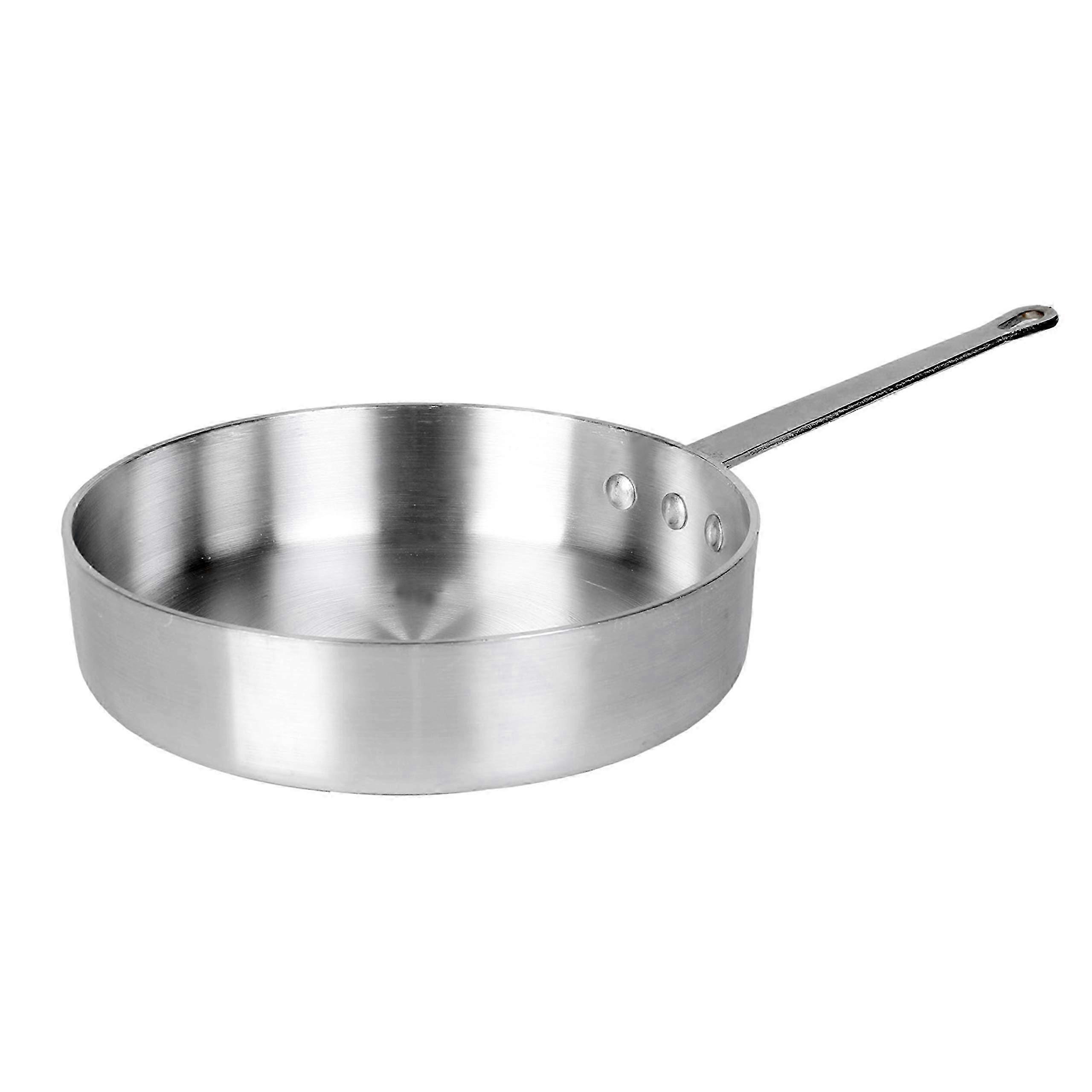 ALSAP002 Aluminum Saute Pan with 3 Quart Capacity, Flat Bottom, Rounded Edges, Riveted Handle, Mirror Finish, NSF Certified
