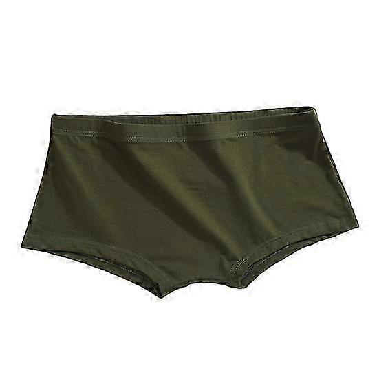 Men's Boxer Briefs Solid Color Breathable Elastic U-Convex Flat-Angle Design Underwear Home Wear Panties