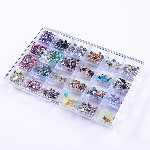 Transparent storage box with 24 independent compartments, suitable for storing small items