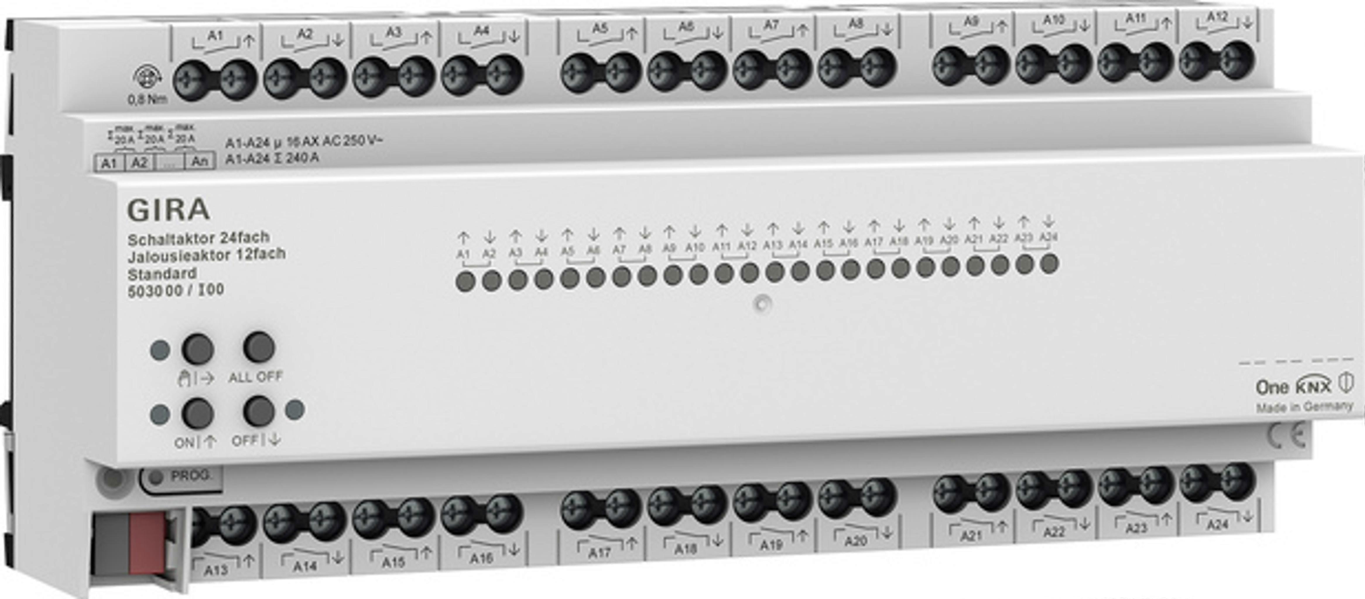 KNX Secure Standard Schaltaktor 24-fach Jalousieaktor 12-fach 16 A