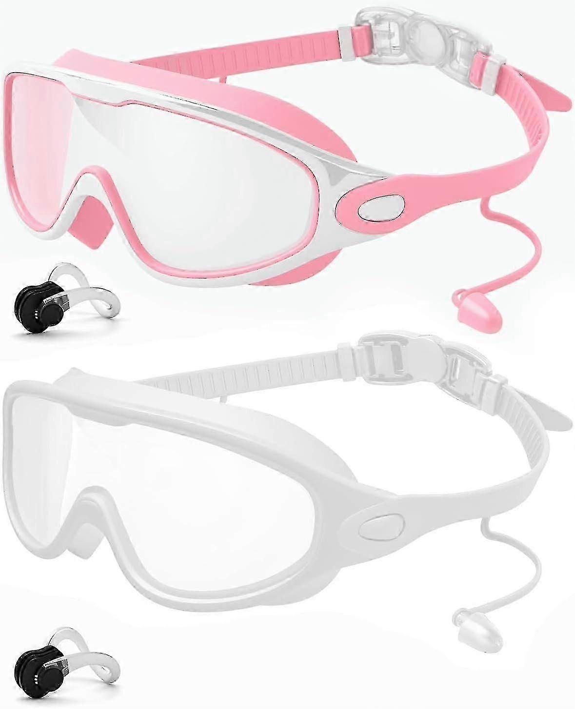 Wide View Schwimmbrille 2er-Pack Anti-Beschlag-UV-Schutz für Erwachsene