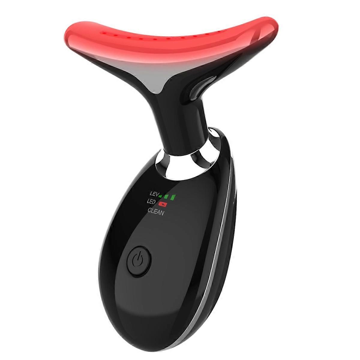 Red-Light-Therapy-for-Face and Neck, 7 Color Light Based Massager, Portable Skin Care Black