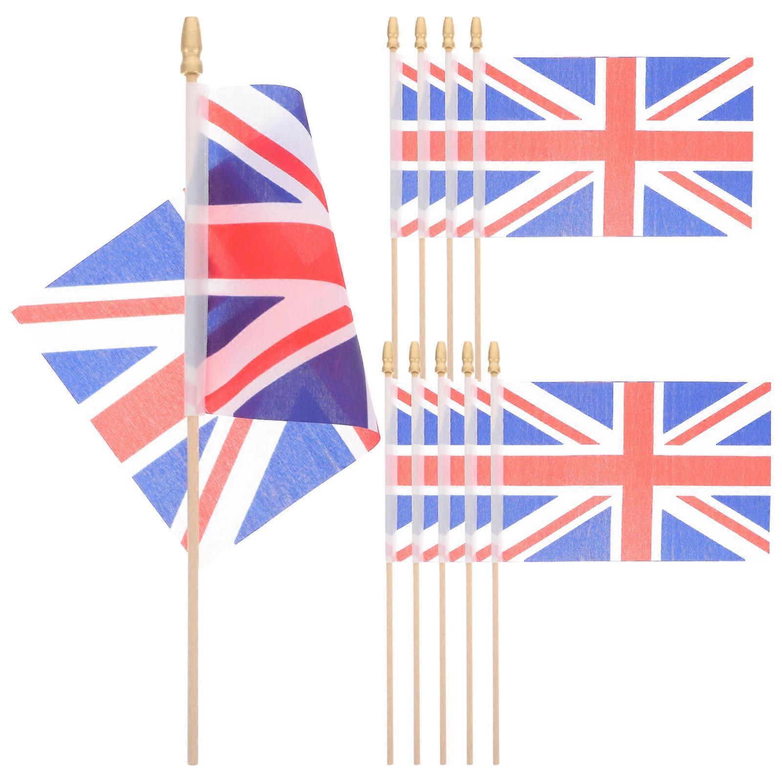 Hand Waving Flags British Flag for Decoration 10Pcs Small Handheld Flags