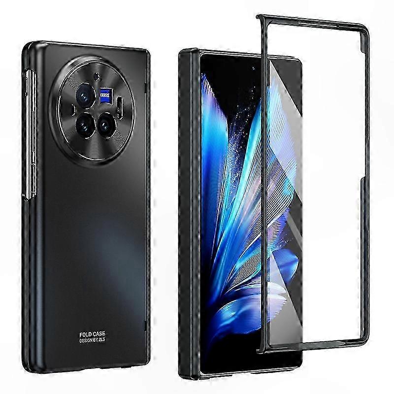 PU Leather PC Case with Tempered Glass Screen Protector for Foldable Phone