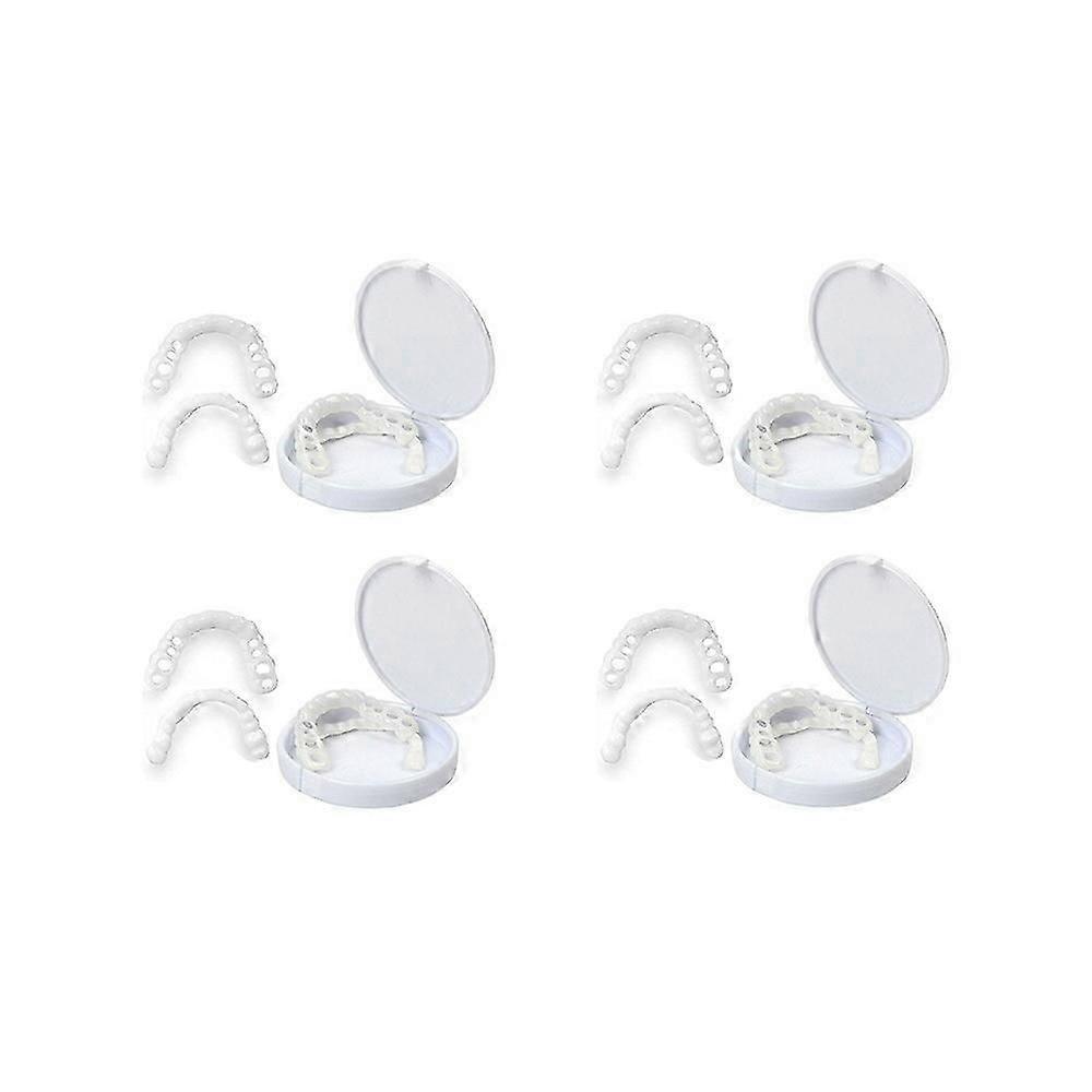 4pcs Fake Teeth Veneers False Teeth for Temporary Teeth Restoration Protect