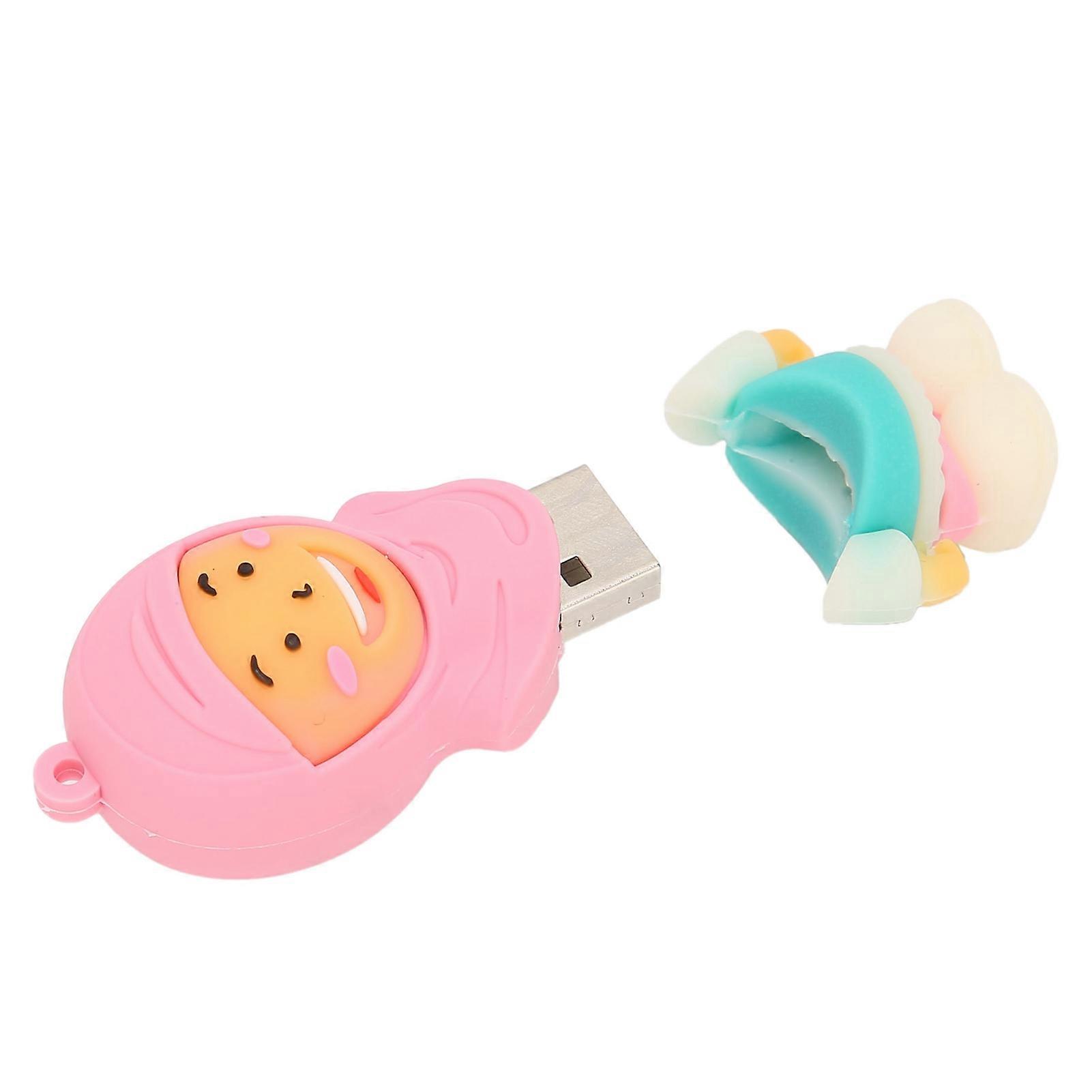 128GB Pink Cartoon USB Flash Drive Fast Data Transfer Storage