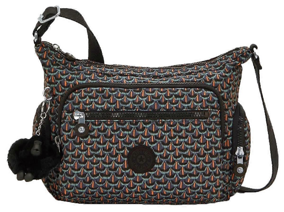 Kipling Gabbie Small Crossbody Bag - Geo Feathers Black