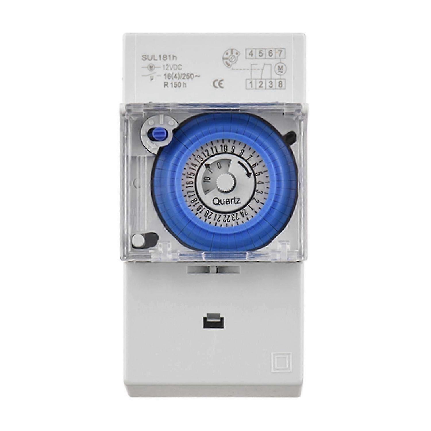 Mechanical 24 Hours Timer Switch DC 12V 30 Minutes Interval 48 Times ON/ OFF