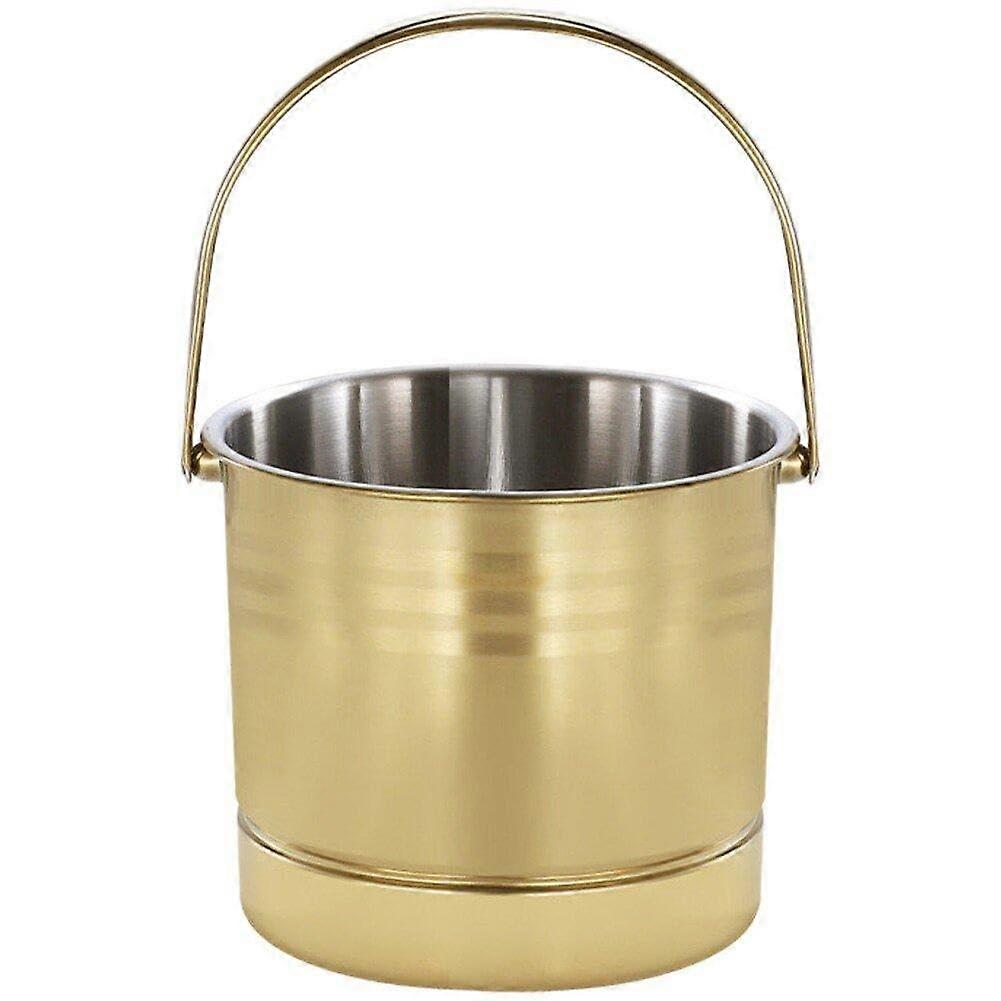 Stainless Steel Ice Bucket Portable Insulated With Handle Gold For Beer And Ice Cube Storage Outdoor Picnic