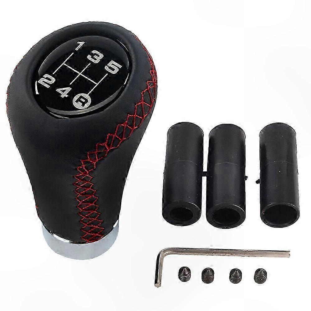 Universal 5-Speed Leather Gear Shift Knob for Manual Transmission Vehicles