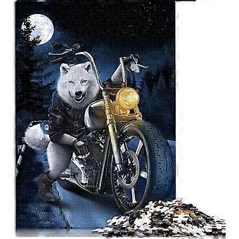 Quebra-cabeças de 300 peças Polar Wolf Ride Motorbike Jigsaw Puzzles para adultos quebra-cabeças Puzzle Hands-on GameWD1066