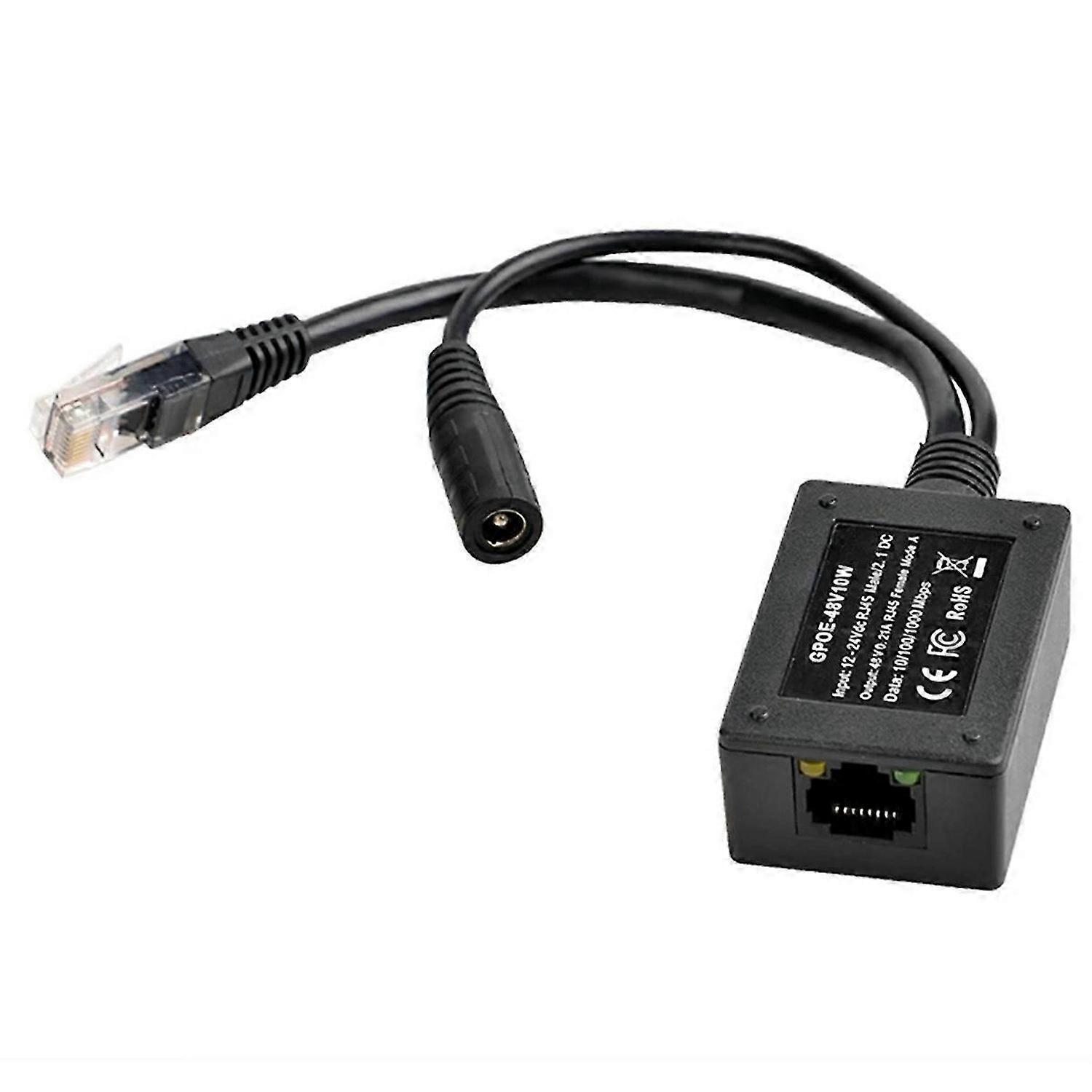 GPOE-48V10W PoE Converter Gigabit 12-24V to 48V Output Splitter for 802.3af or 48V Devices and Solar to PoE Conversion