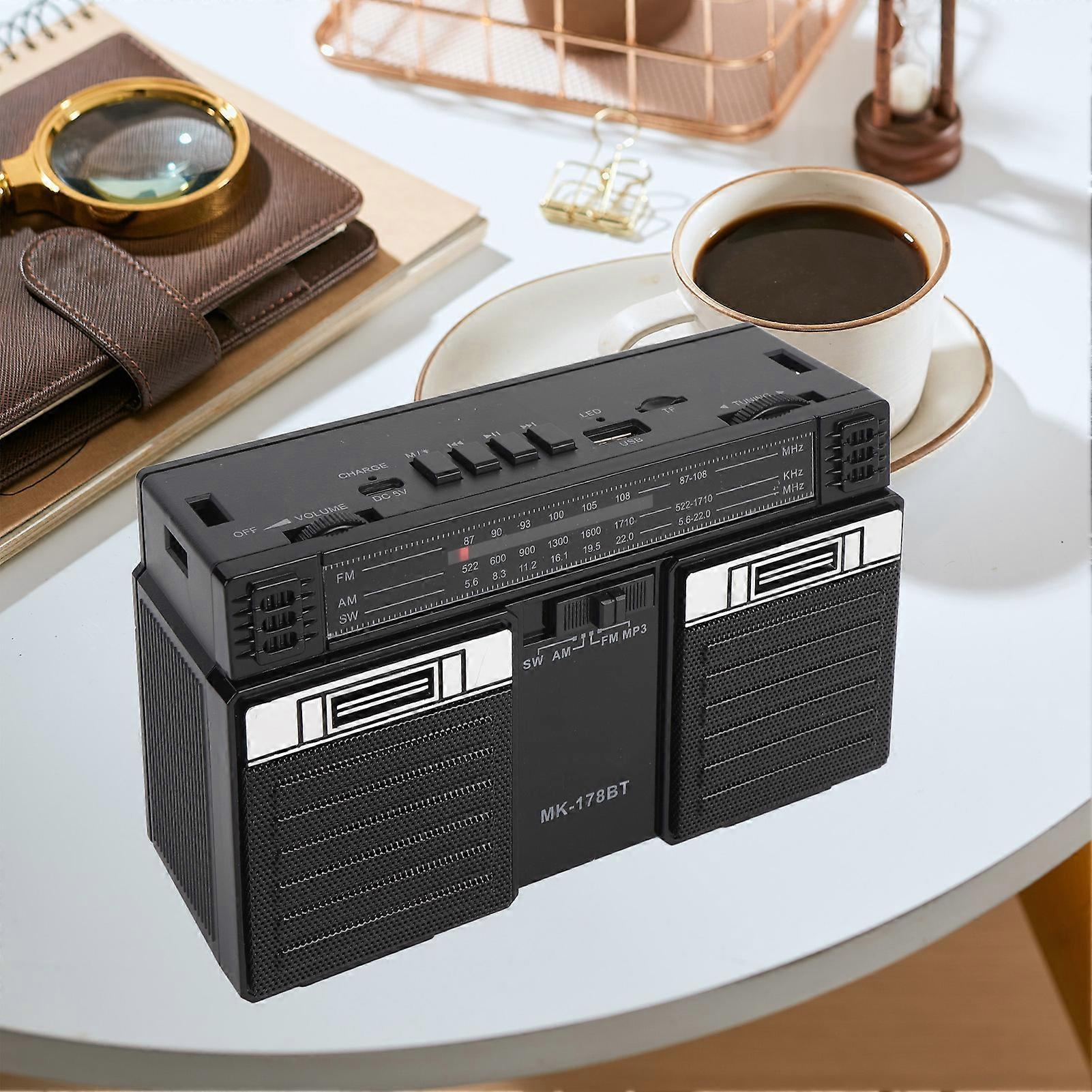 Portable AM FM SW Radio Bluetooth Speaker 1200mAh Battery Black | Fruugo ZA