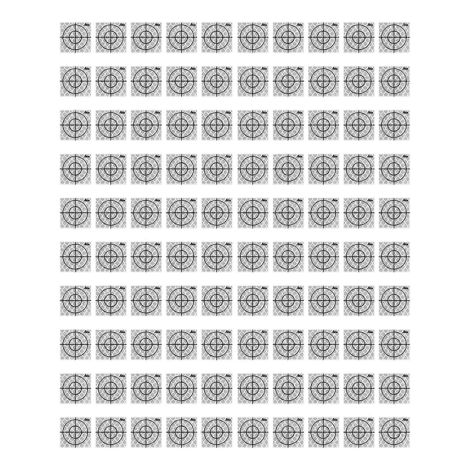Lot de 100 autocollants réfléchissants en résine pour station totale, 3 x 3 cm