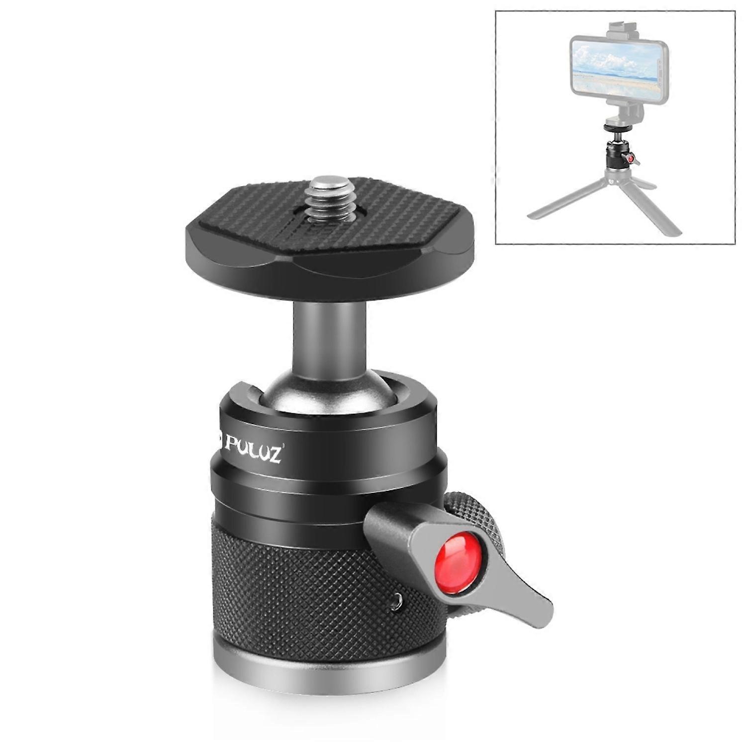 PULUZ PU3093B 360 Degree Panoramic Mini Ball Head Tripod Mount for Camera/Phone Clamp/Fill Light