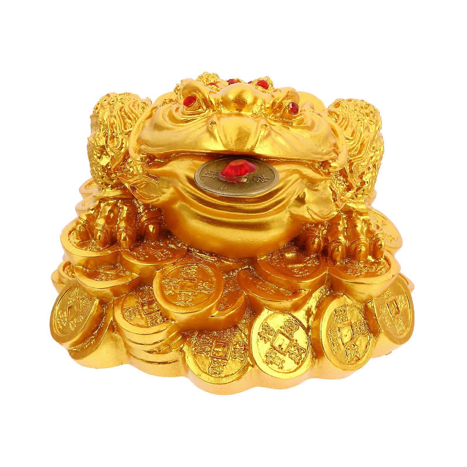 Toad Ornament Tablet Decoration for Wealth 1 Piece Resin
