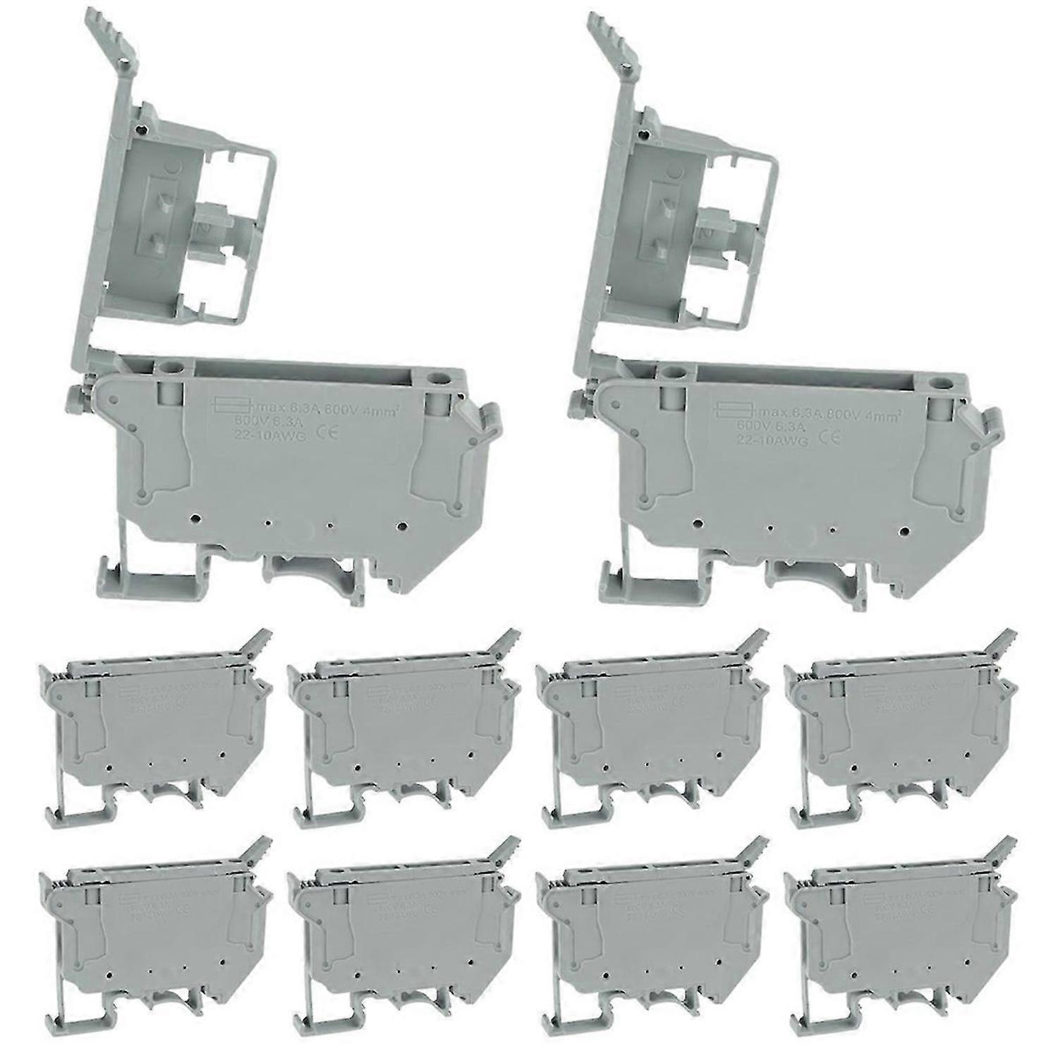 UK5- UK5RD with LED DIN Rail Fuse Terminal(Pack of 10Pcs,Grey)
