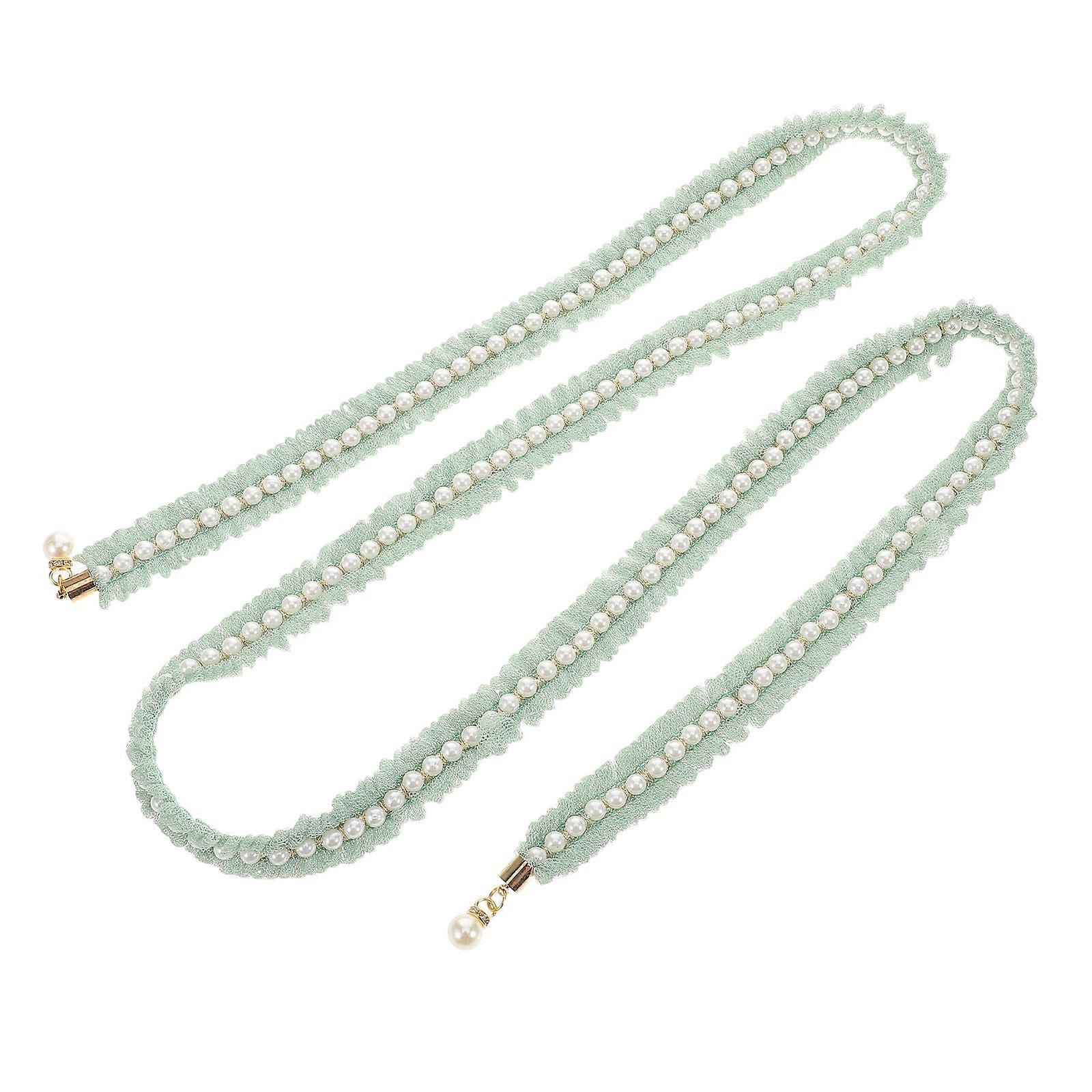 Japanese Kimono Belt Decorative Faux Pearl Waistband with Handmade Design