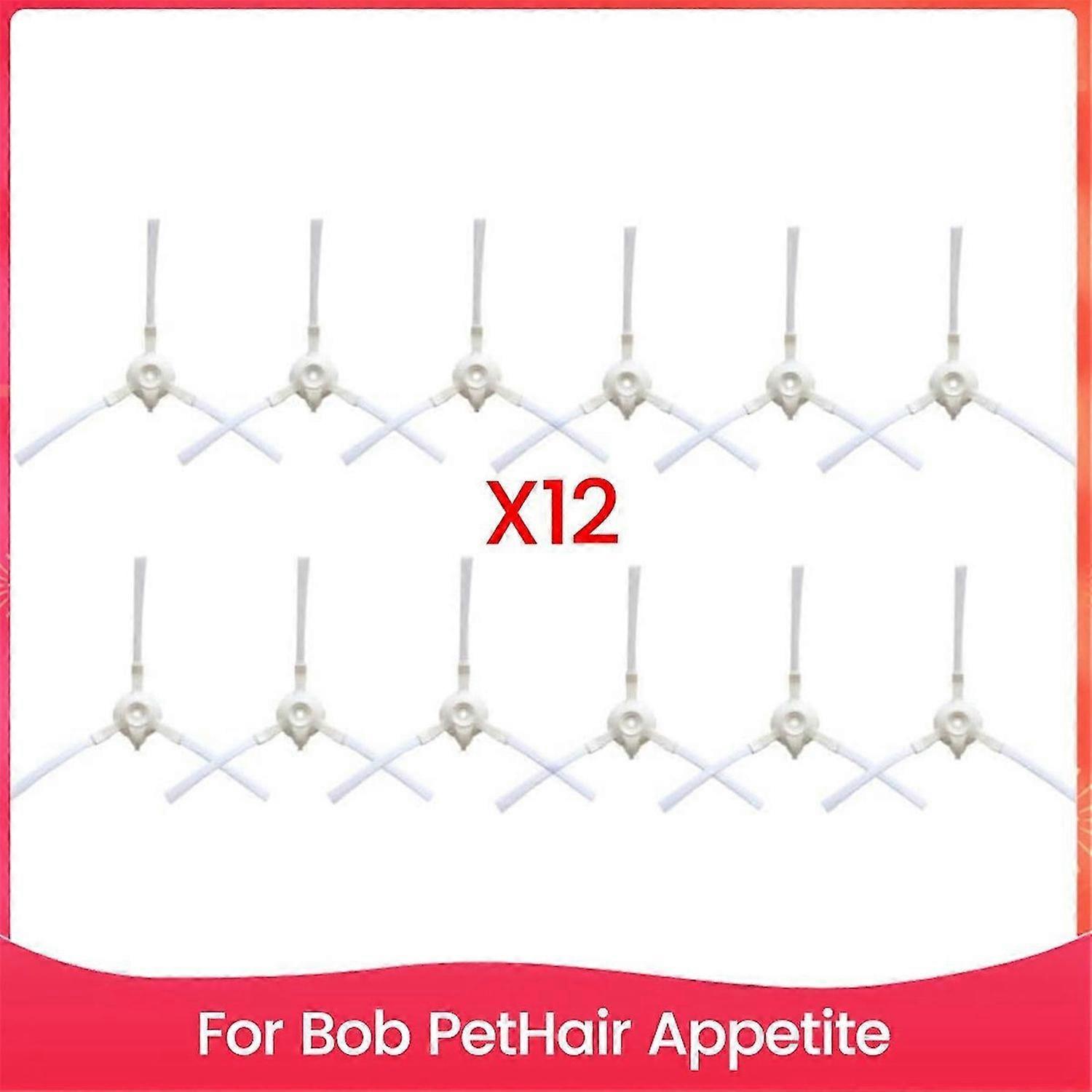 12Pcs Replacement Side Brushes for BObsweep for Bob PetHair Appetite Robot Vacuum, Edge-Sweeping Bru