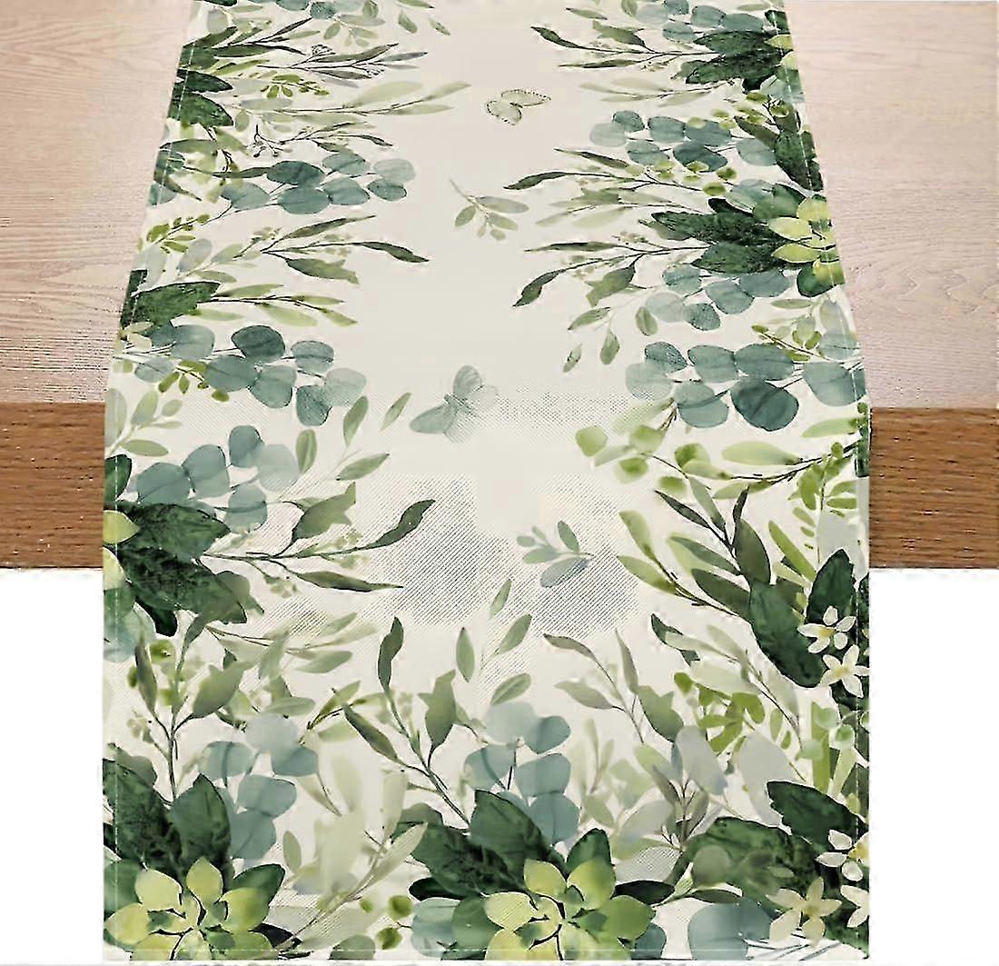 Summer Eucalyptus Table Runner Green Leaf Table Runner Spring Seasonal Farmhouse