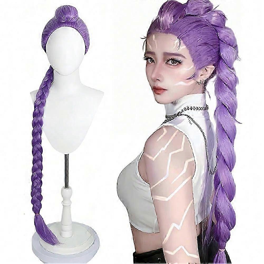 Perruque Anime Chasseur Violette - Cosplay, Halloween, Tresses Longues, Fibres Résistantes à La Chaleur - 6