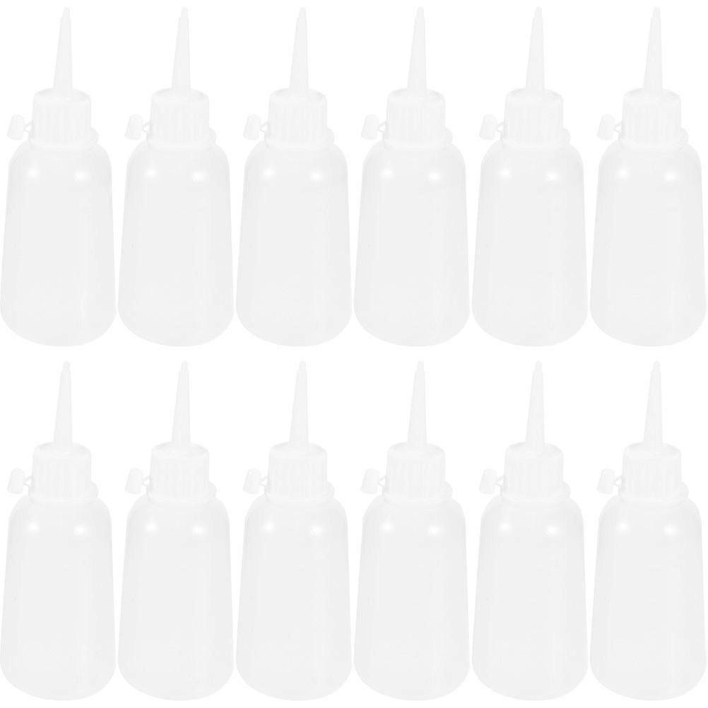 12Pcs Empty Liquid Glue Bottles Needle Tips Bottles Liquid Glue Bottles Small Bottles for Fixing(100ml)