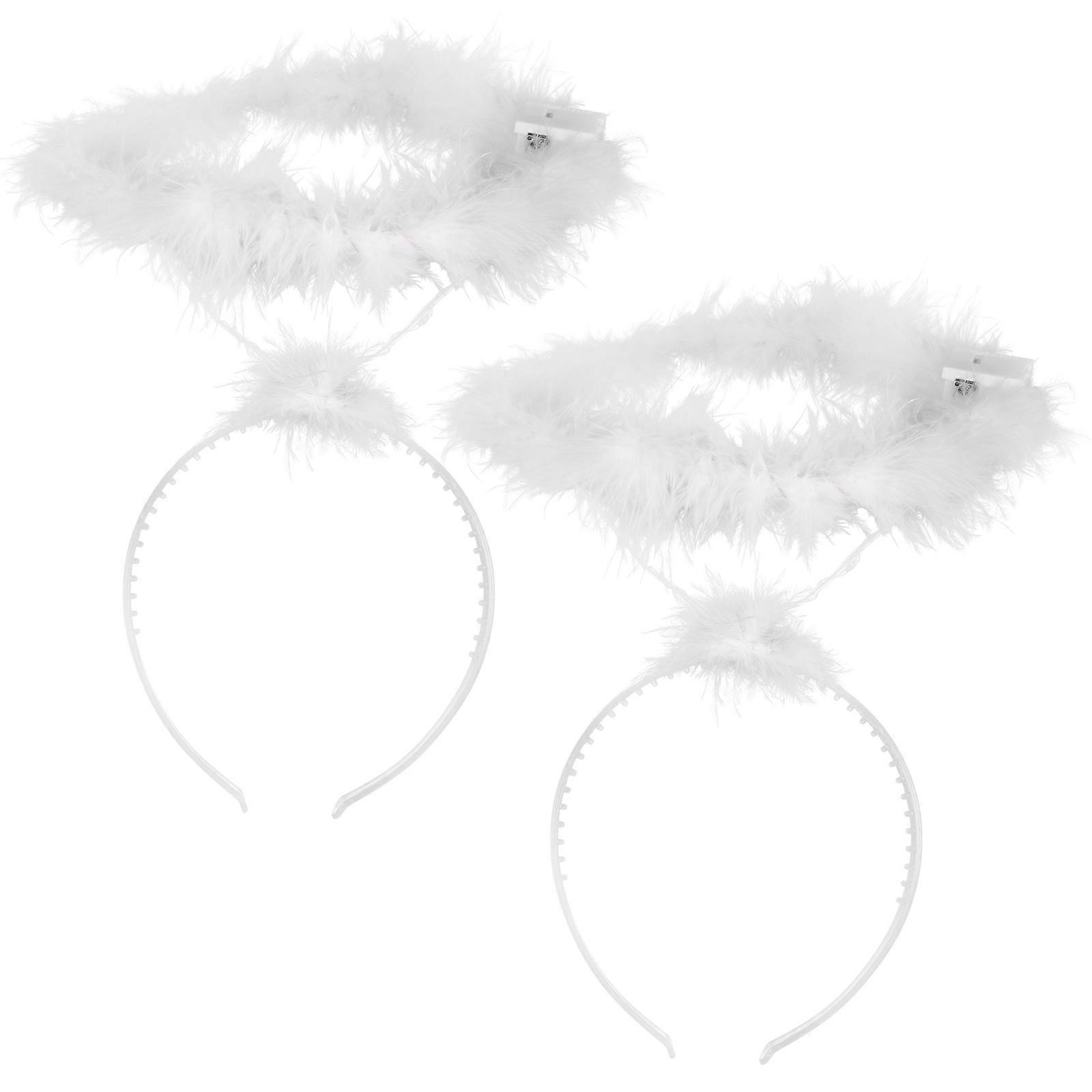 Angel Light Up with LED for Cosplay 2Pcs White Headband