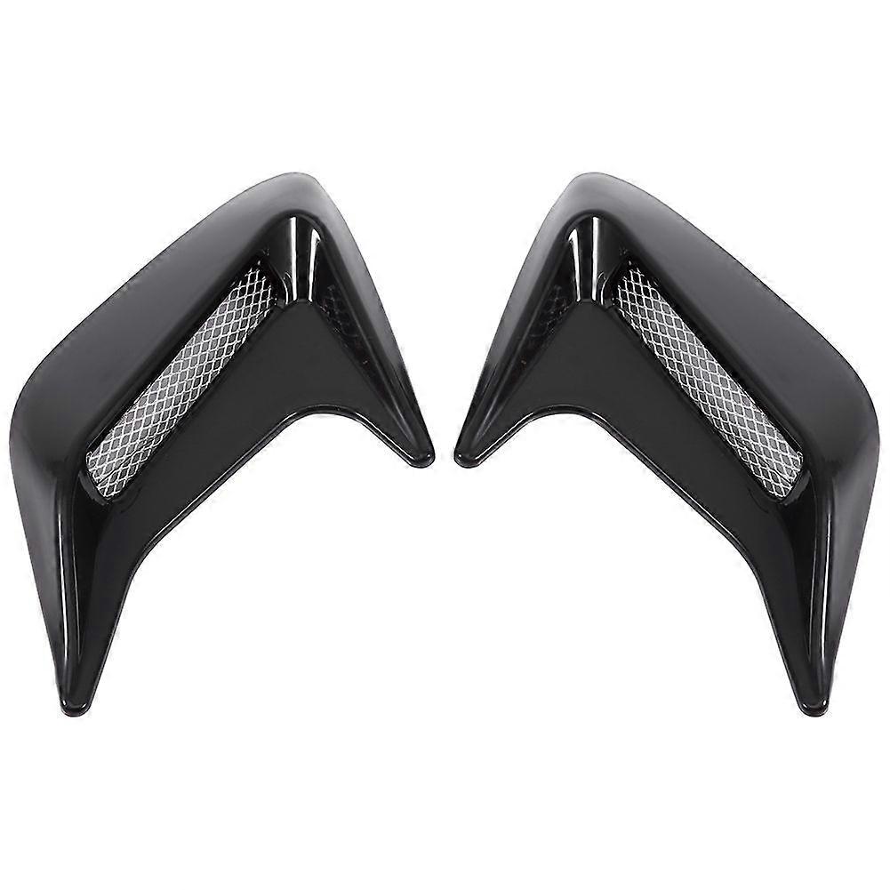 2x Car Decorative Air Scoop Outlet Flow Intake Hood Vent Bonnet Universal DIY Black