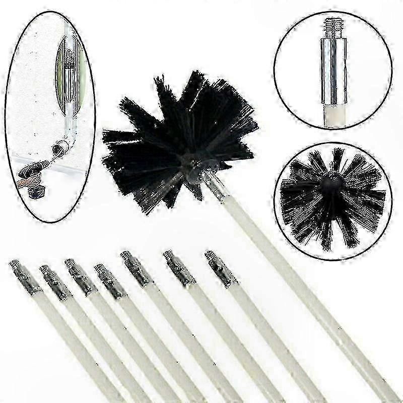 Chimney Sweep Kit with Flexible Rod and Stiff Brush for Efficient Cleaning