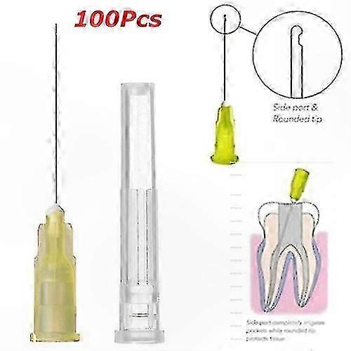 100 Count Endodontic Irrigation Needle Tips with Side Hole 30 Gauge Closed End for Dental Use