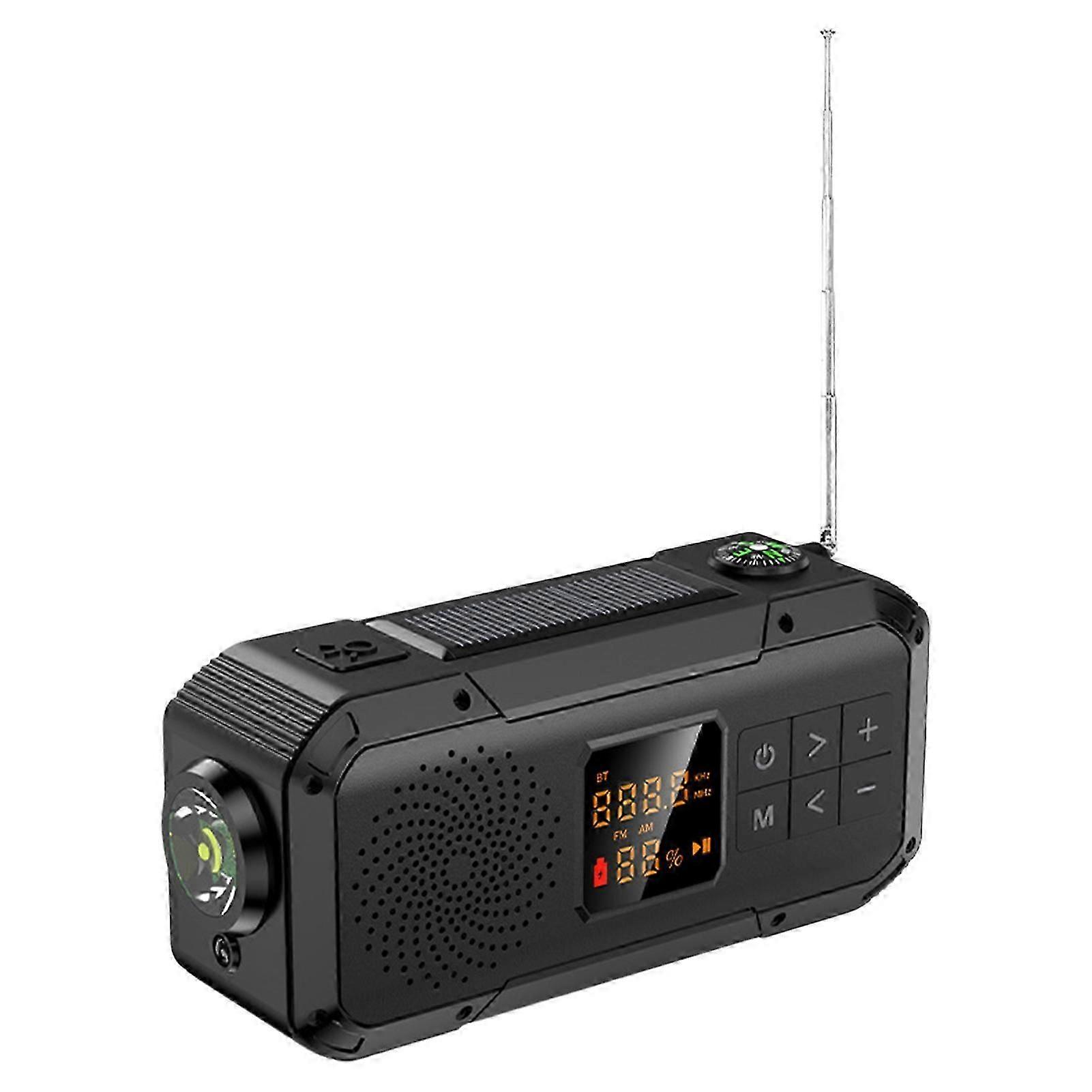 Portable Outdoor Radio with Large Battery, Weather Alerts and Emergency Flashlight for Power Outages