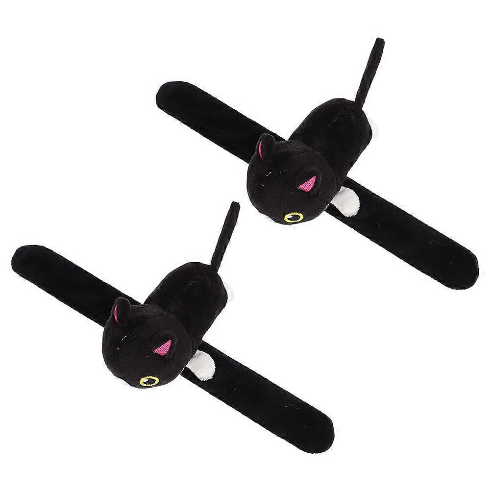 Soft Plush Cat Slap Bracelet Slap Bands 2Pcs Comfortable Wristbands for Decor