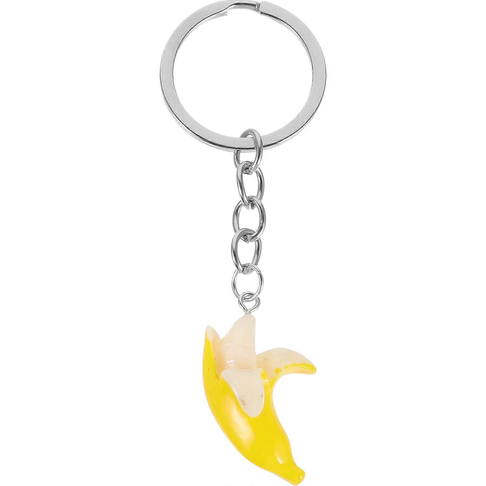 Banana Keychain Resin Pendant for Decoration Offering 3Pcs Unique Designs