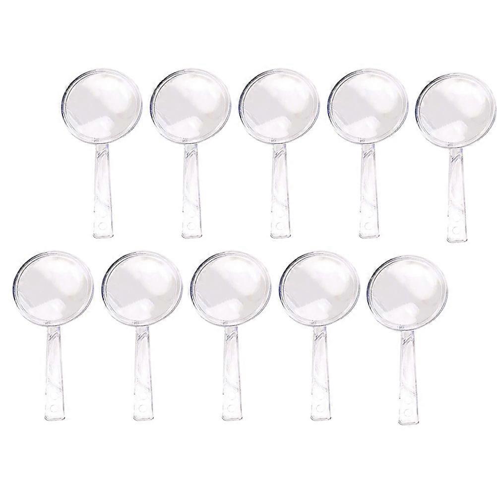 Transparent Plastic Magnifying Glass 24Pcs Handheld Magnifiers for Daily Use