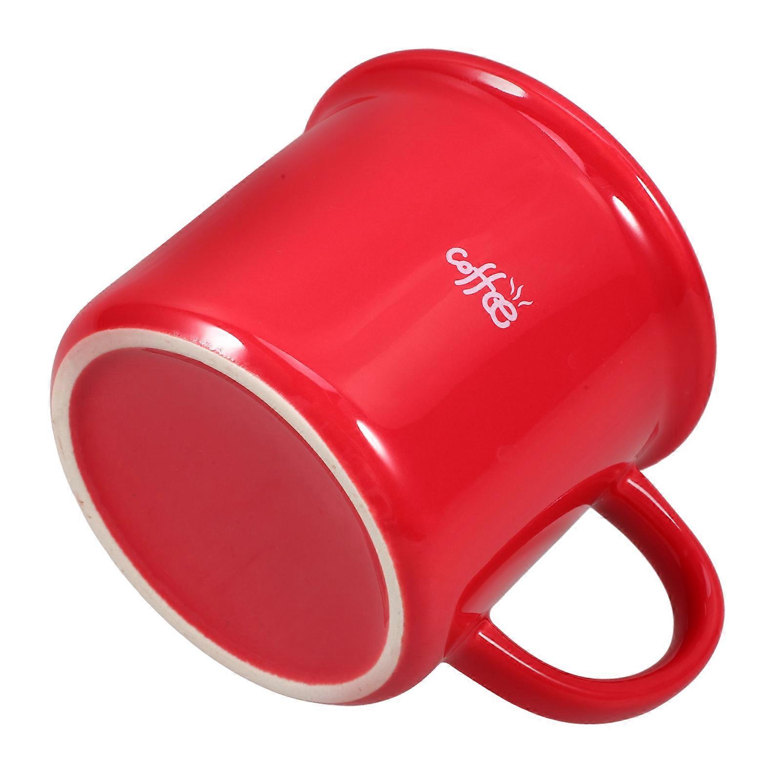 Ceramic Coffee Cup for Home Use 4Pcs Red Coffee Mug