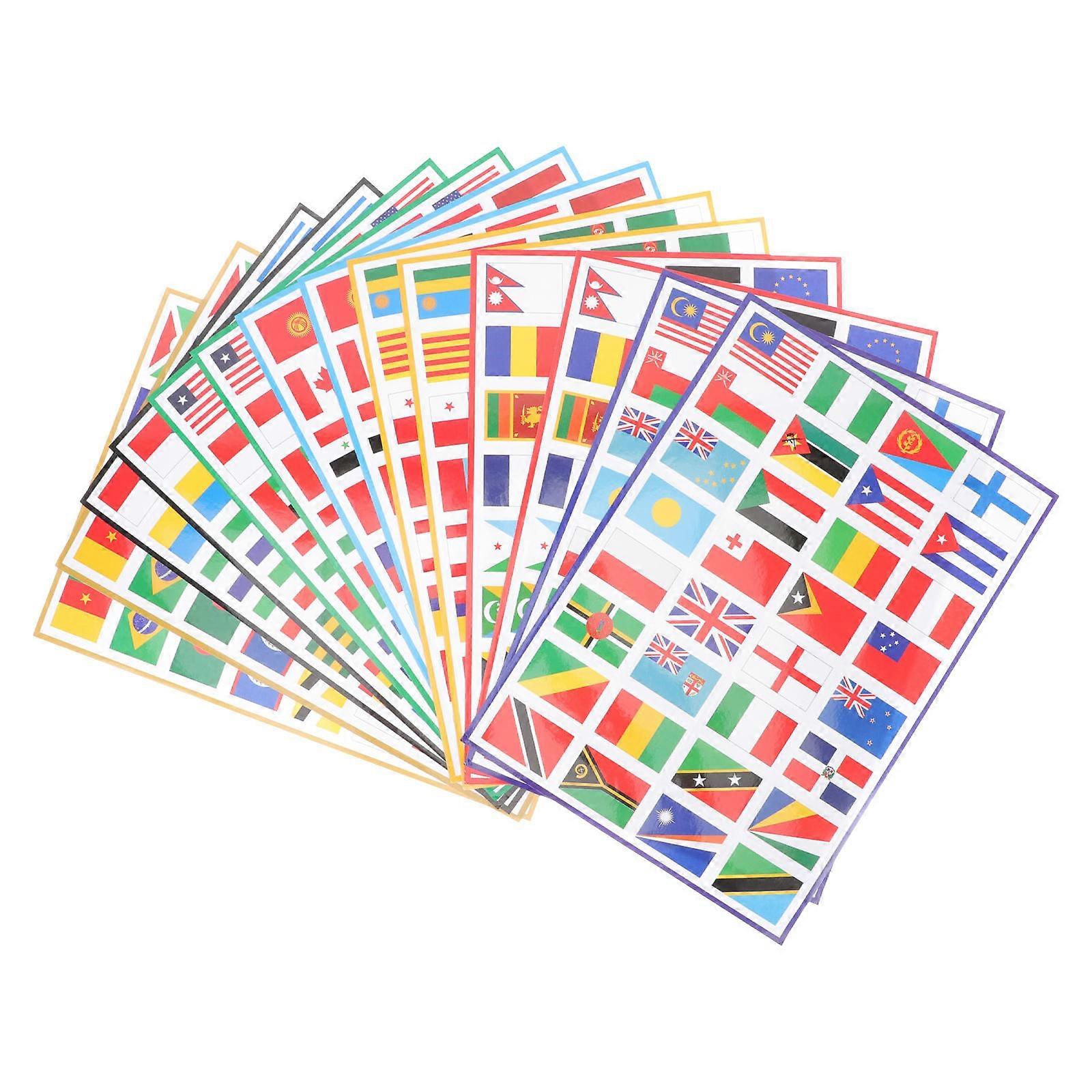 Football Match Flag Stickers Face Stickers for World Flags 4Sets