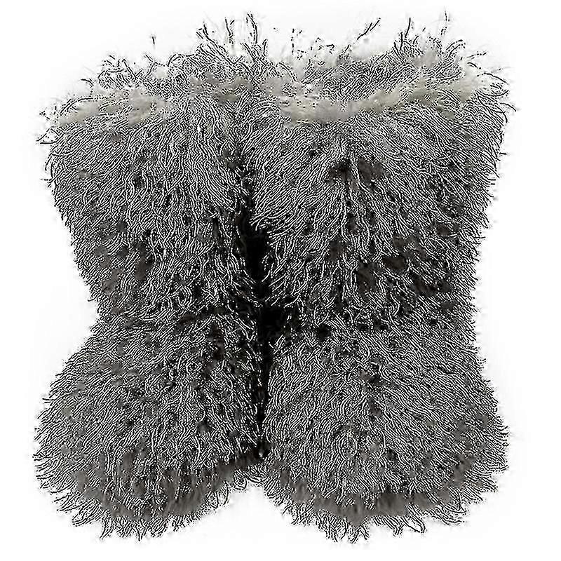 Bottes en fausse fourrure pour les femmes Fuzzy Fluffy Furry Round Toe Suede Bottes d’hiver Chaussures plates - JA