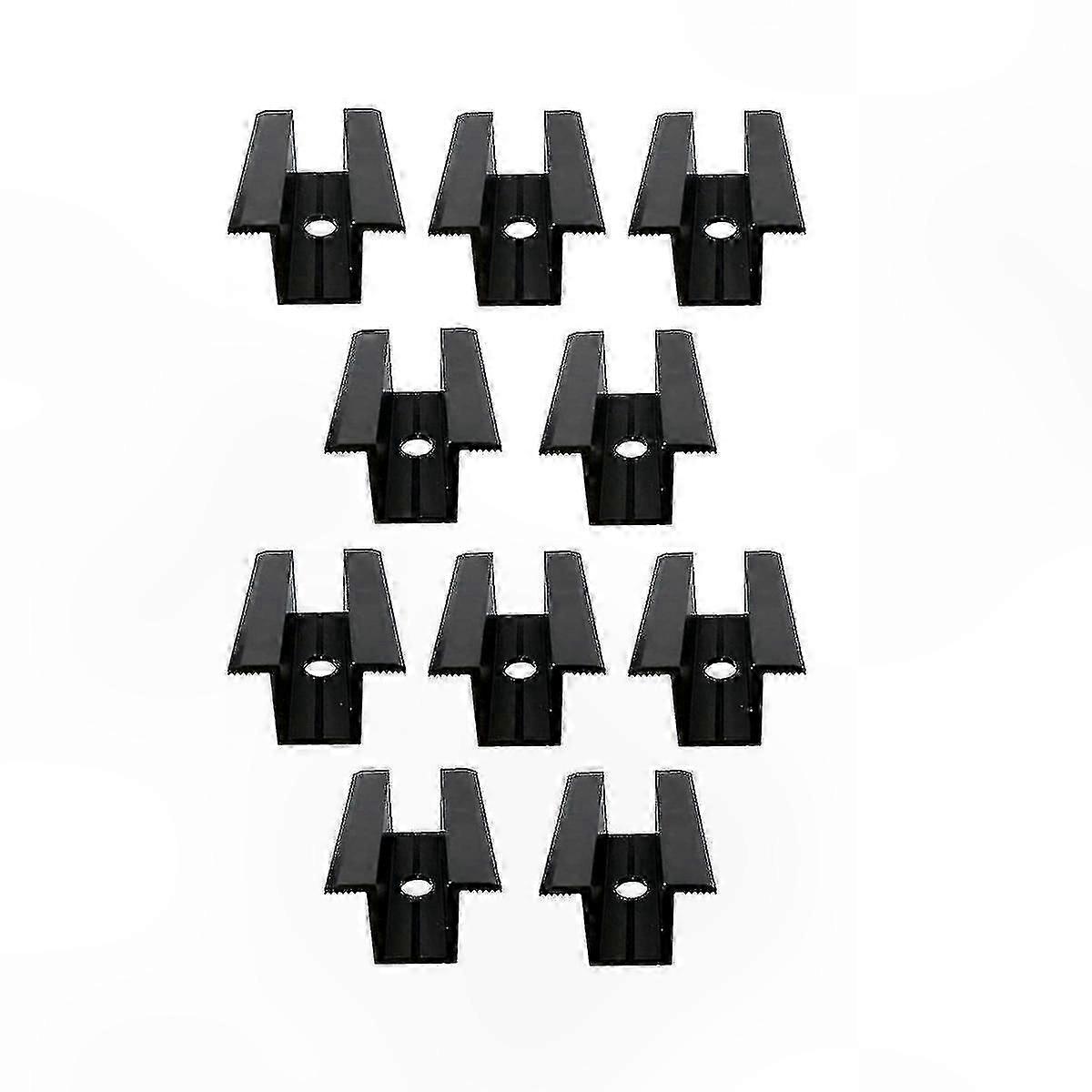 Black Solar Panel Clamps for All Frame Heights, 10-Pack Module Mounting Brackets