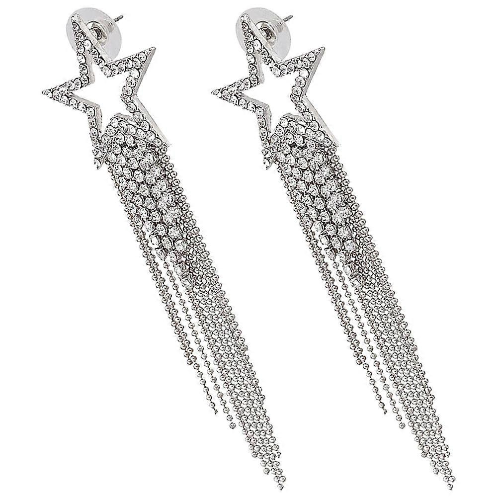 Tassel Earrings Studs with Star Design Decorative 4Pairs Set