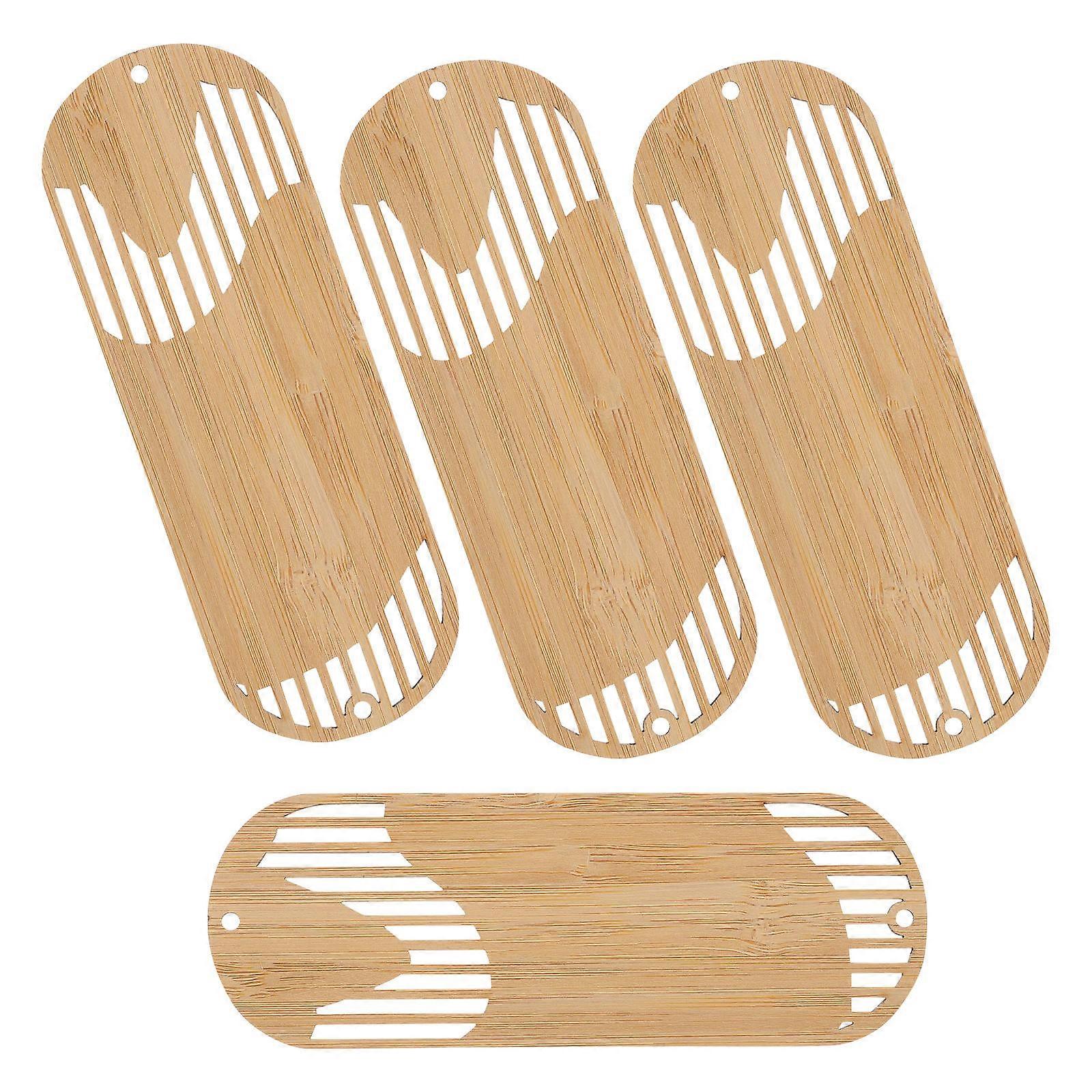 Delicate Book Marks Diy Bamboo Material For Library Use 4Pcs