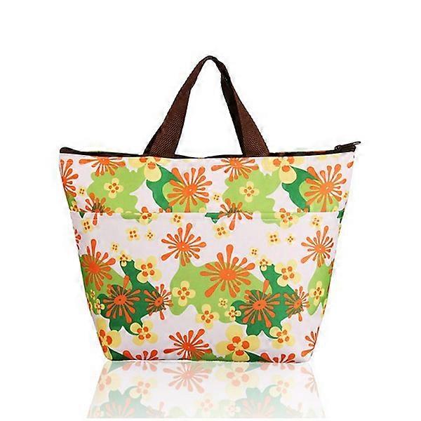 Portable Sunflowers Pattern Lunchbox Bag with Insulated Cooler Function