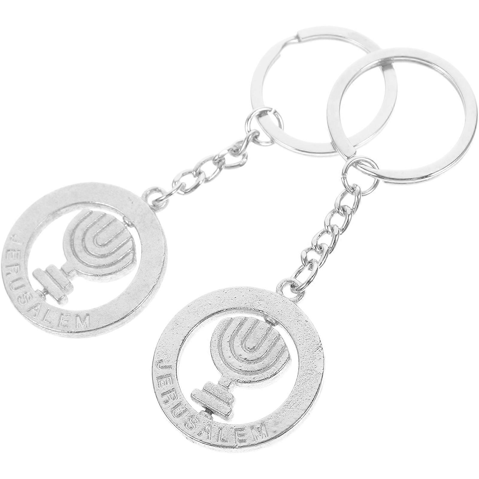Silver Metal Keychain Charm for Keys 8Pcs Creative Pendant
